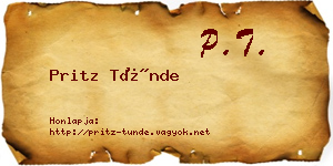 Pritz Tünde névjegykártya